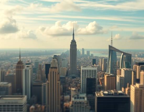 aspirational real estate goals, ambitious, aspiring minds, photorealistic, elevated view of a thriving city, highly detailed, clouds drifting by, bokeh effect, warm colors, soft ambient lighting, shot with a Canon 24-70mm lens.